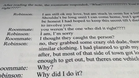 Exclusive Text Thread Involving Charlie Kirk Suspect and Roommate